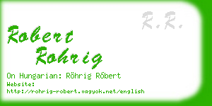 robert rohrig business card